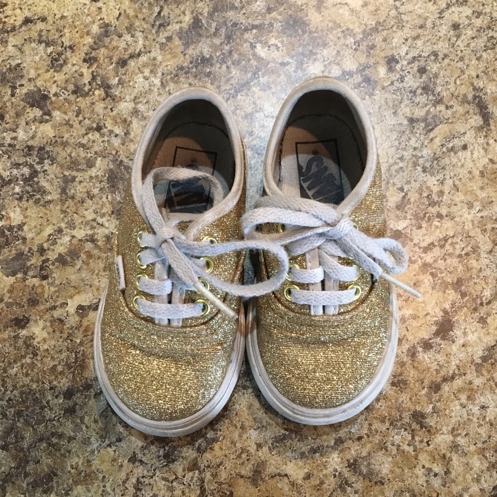 Toddler Gold Glitter Vans